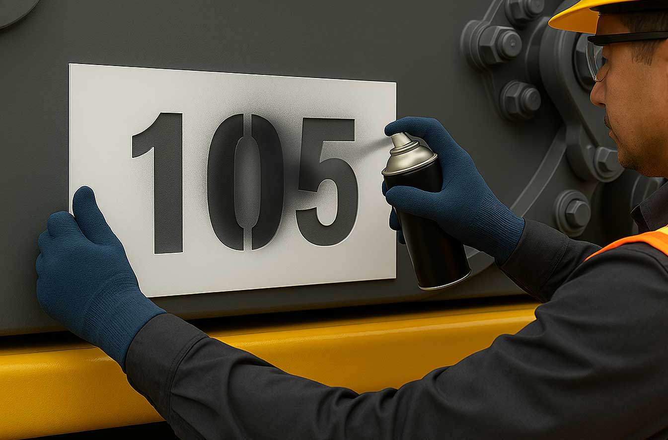 Heavy-duty .060 HDPE parking lot stencils